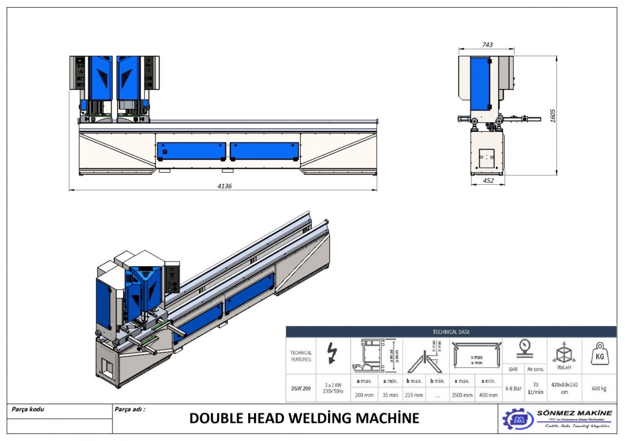 Double Head Welding Machine (for 200mm Profile)